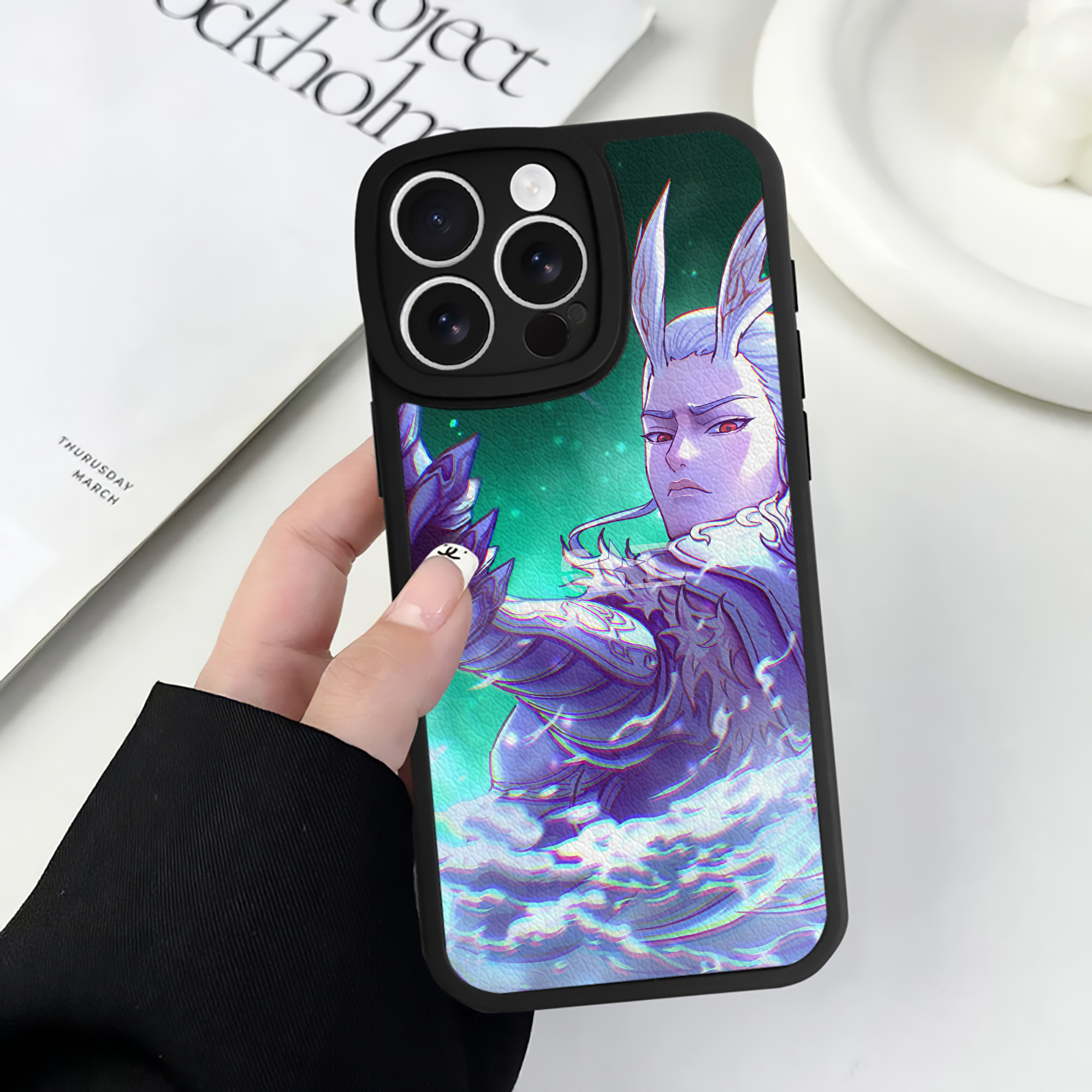 （画像用） Ne Zha 2 ナタ 魔童の大暴れ 【iPhone 16シリーズ対応】シリコンスマホケース（レザー調） 材質：シリコン